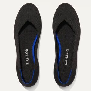 Rothy’s Portobello Flats All Black Cap Toe Size 9.5 NWoT